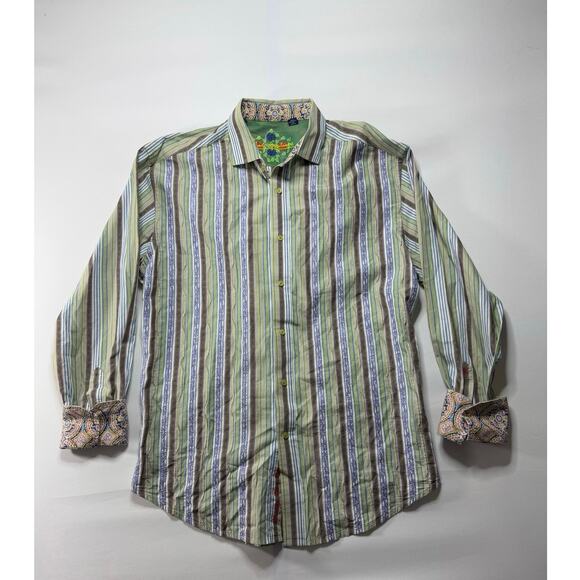 Robert Graham Men's Long Sleeve Multicolor Striped Button Up Shirt - Size XL - Picture 1 of 5